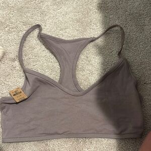 PINK Victoria's Secret Gray Sports Bra Racerback